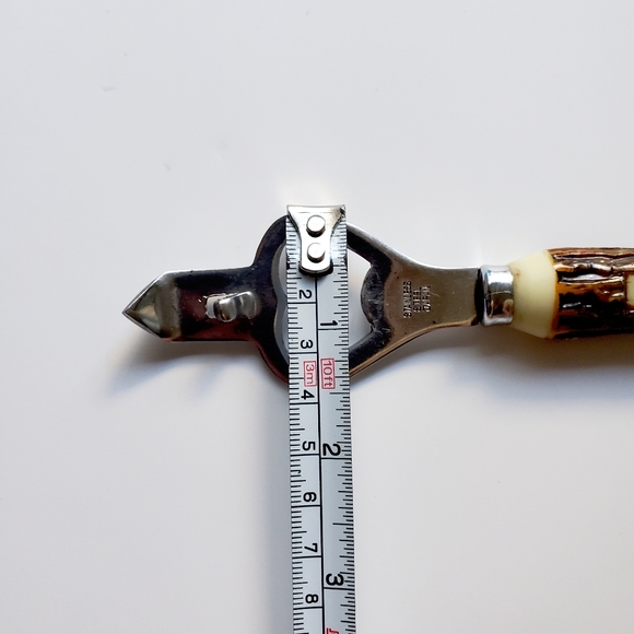 60's Vintage 'Maine' Antique Deer Stag Antler Bone Bar Tool Combi Bottle Opener - Picture 8 of 11